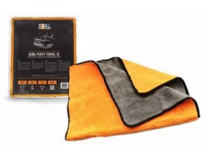 best car drying towel orange grey white background