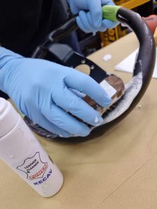 cleaning leather steering wheel